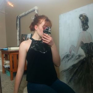 Tank blouse with front design